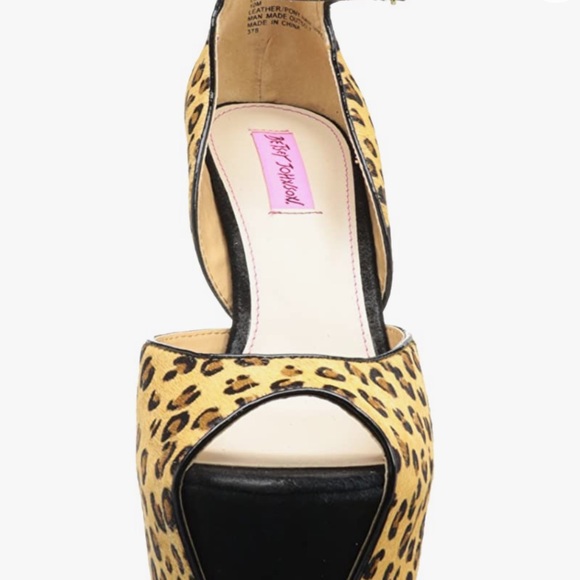 BETSEY JOHNSON Leanah Leopard Platform Pump heels size 6 - Picture 2 of 13